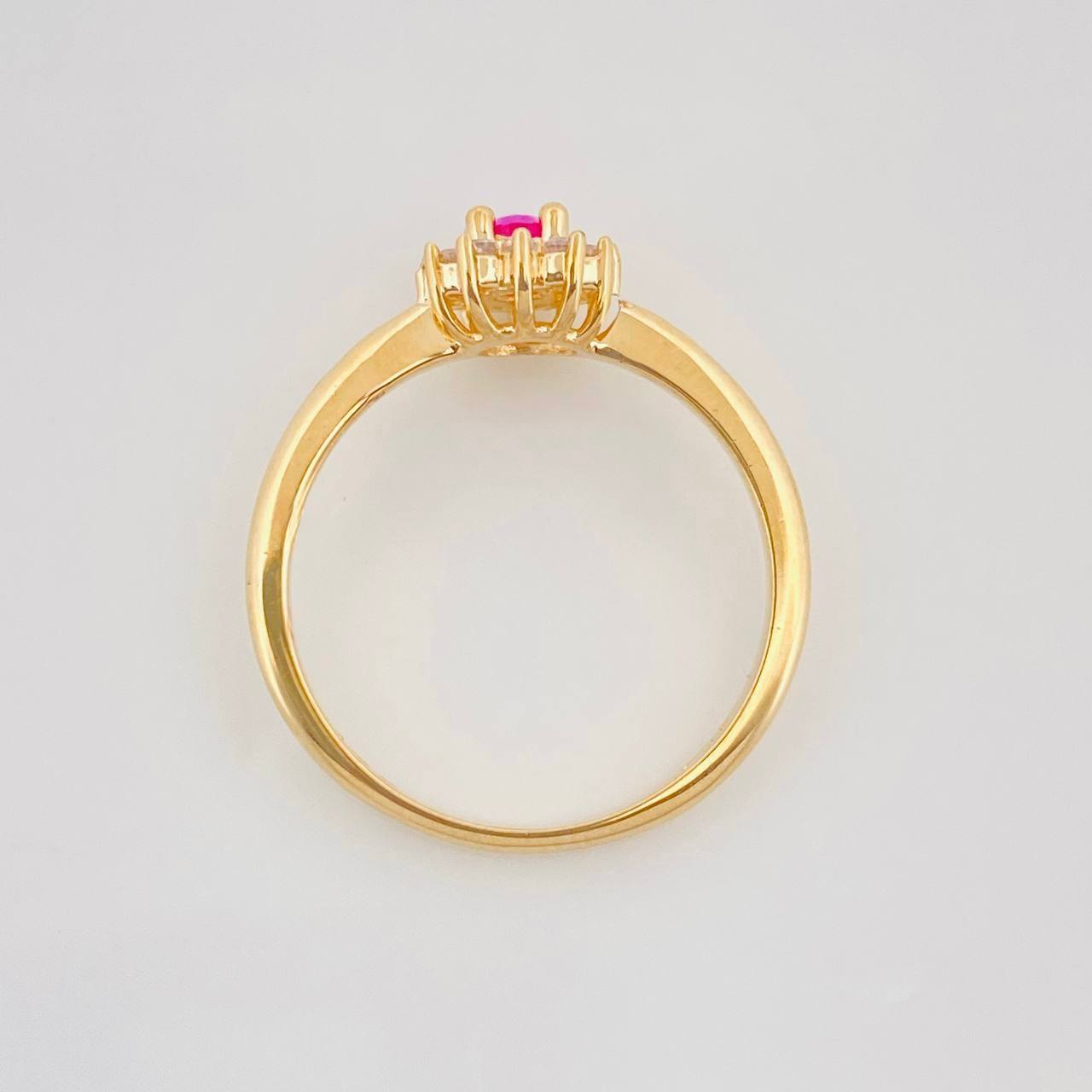 Anillo Flor 2.7g / T6 1/4 Oro Amarillo 18K