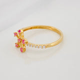 Anillo Flor 1.55g / T6 3/4 Oro Amarillo 18K