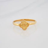 Anillo Trebol Diamantado 1g / T6 1/2 Oro Amarillo 18K