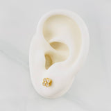 Topos Flor Borde Texturizado 1.35g / in / 6.01mm Oro Amarillo 18K