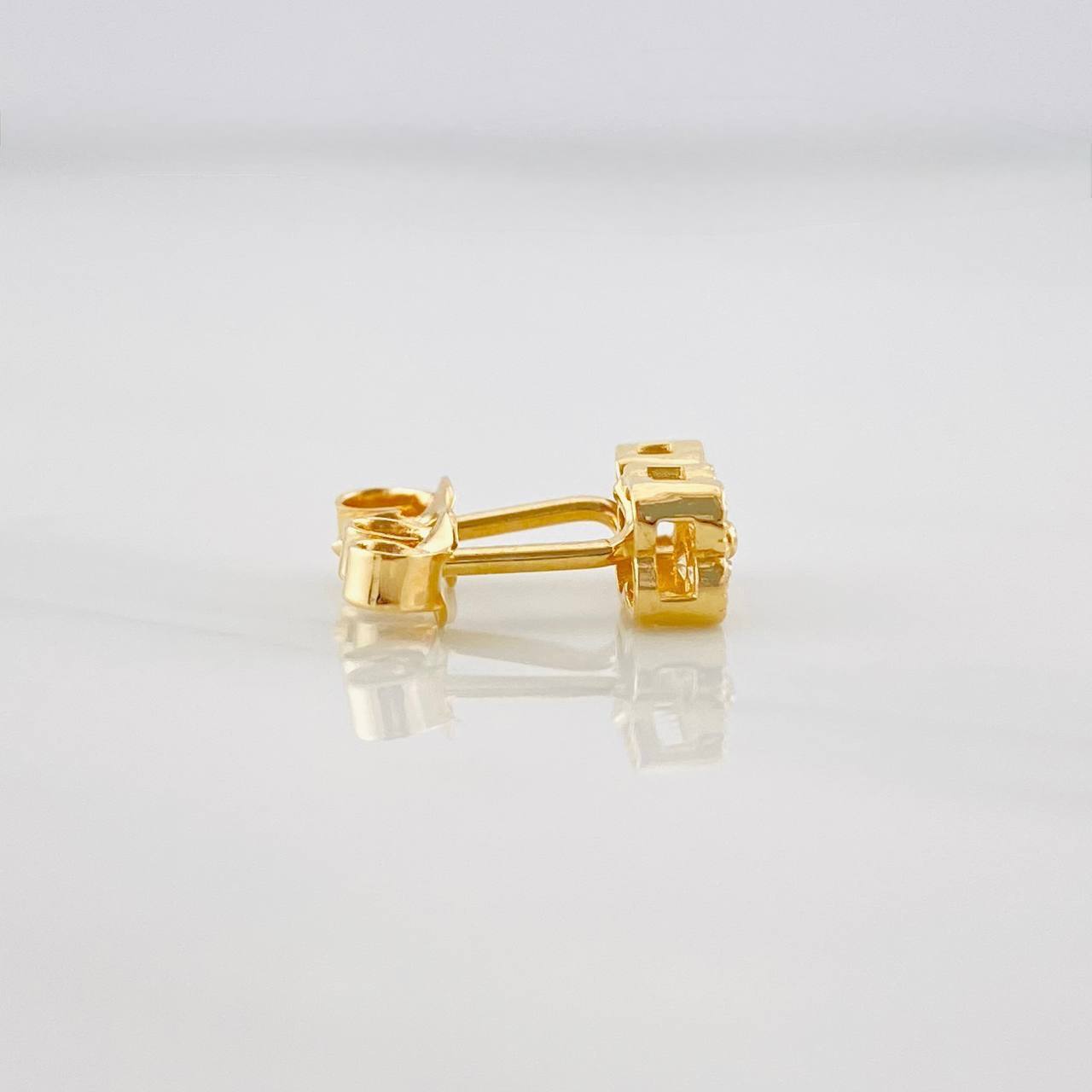 Topos Flor Borde Texturizado 1.35g / in / 6.01mm Oro Amarillo 18K