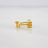 Topos Flor Borde Texturizado 1.35g / in / 6.01mm Oro Amarillo 18K
