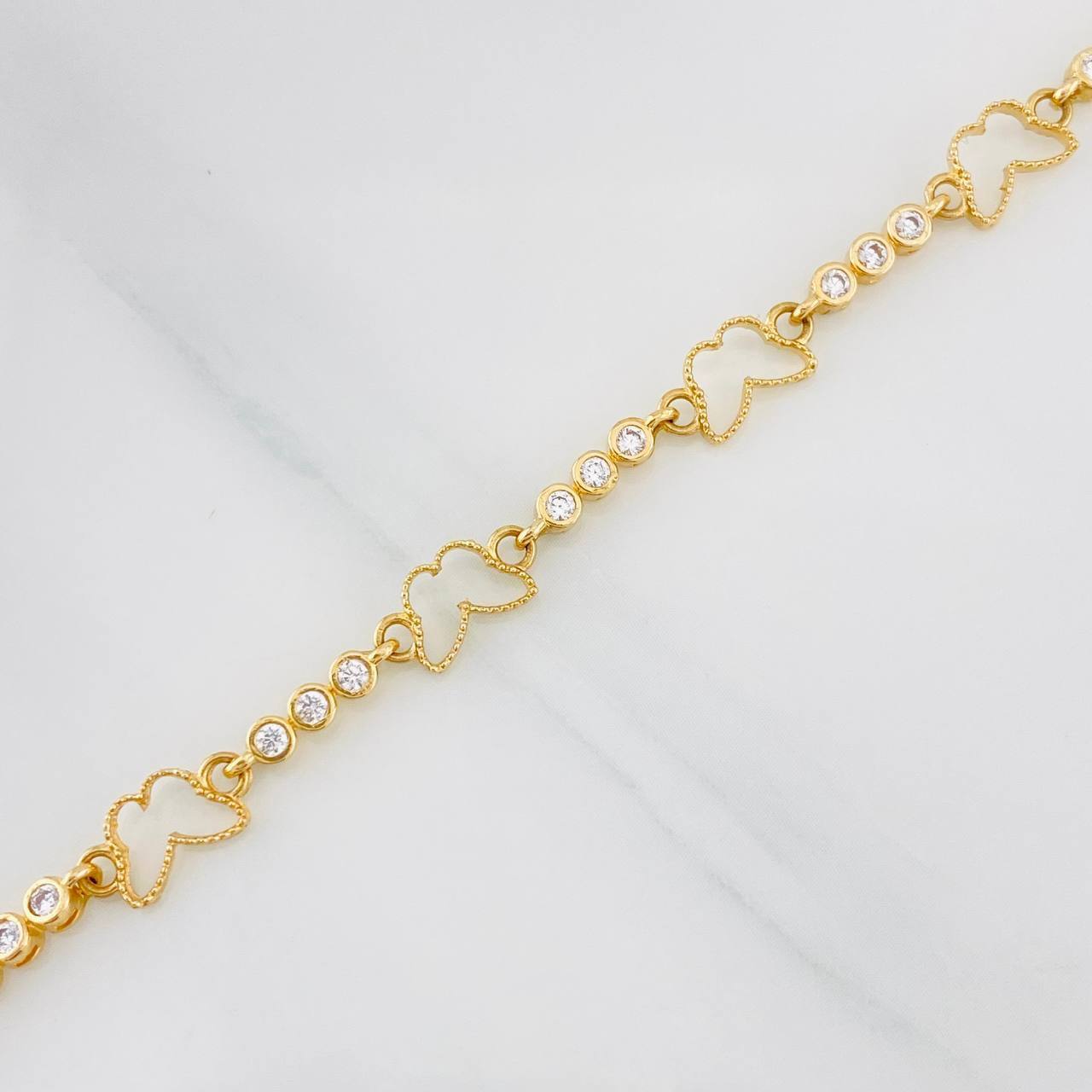 Halo Butterfly Bracelet 5.7g / 7 1/2 in / 2.71mm Yellow Gold 18K