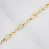 Halo Butterfly Bracelet 5.7g / 7 1/2 in / 2.71mm Yellow Gold 18K