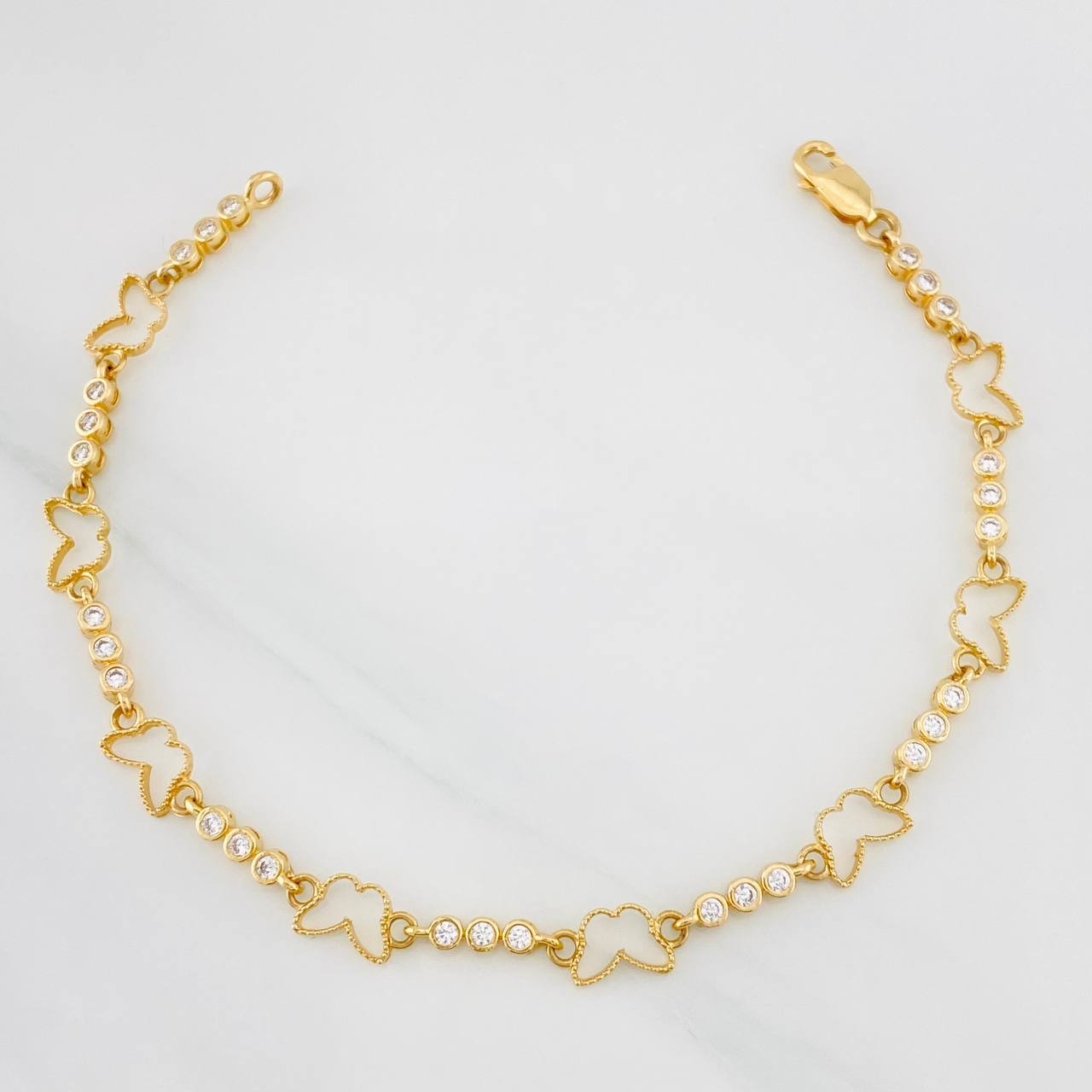 Halo Butterfly Bracelet 5.7g / 7 1/2 in / 2.71mm Yellow Gold 18K