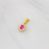 Dije Flor 1.25g / 1/2 in Dos Oros Amarillo Blanco 18K