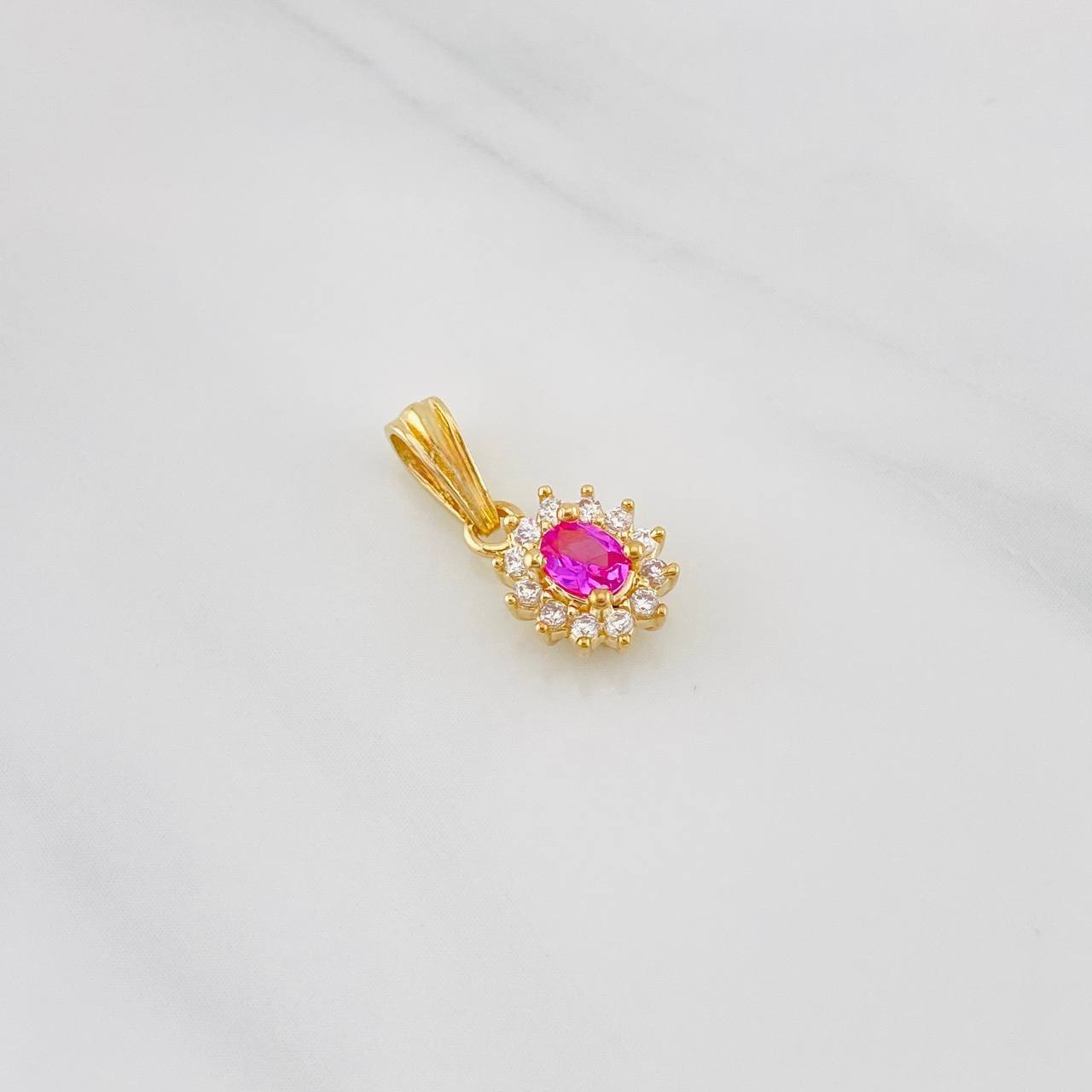 Dije Flor 1.25g / 1/2 in Dos Oros Amarillo Blanco 18K