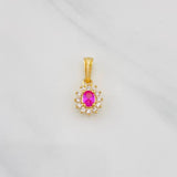 Dije Flor 1.25g / 1/2 in Dos Oros Amarillo Blanco 18K