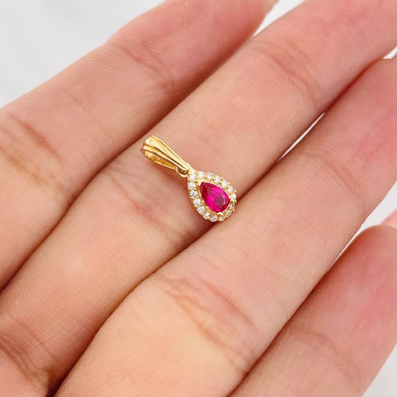 Dije Gota 0.6g / 1/2 in Dos Oros Amarillo Blanco 18K