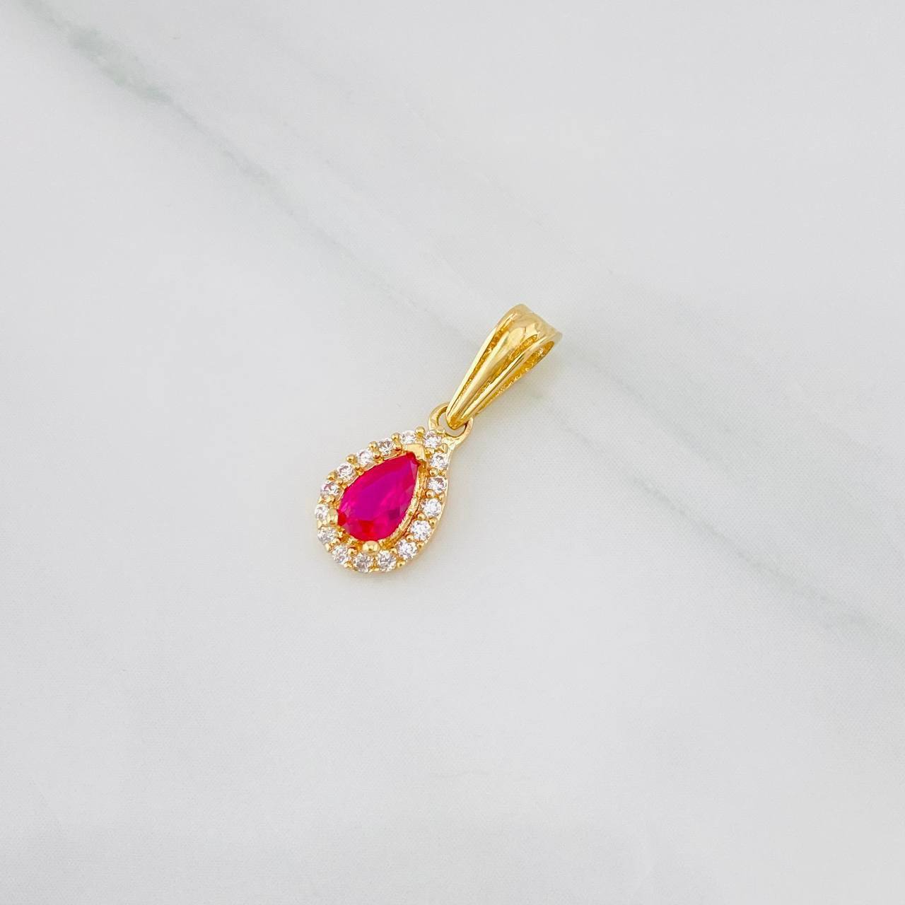Dije Gota 0.6g / 1/2 in Dos Oros Amarillo Blanco 18K