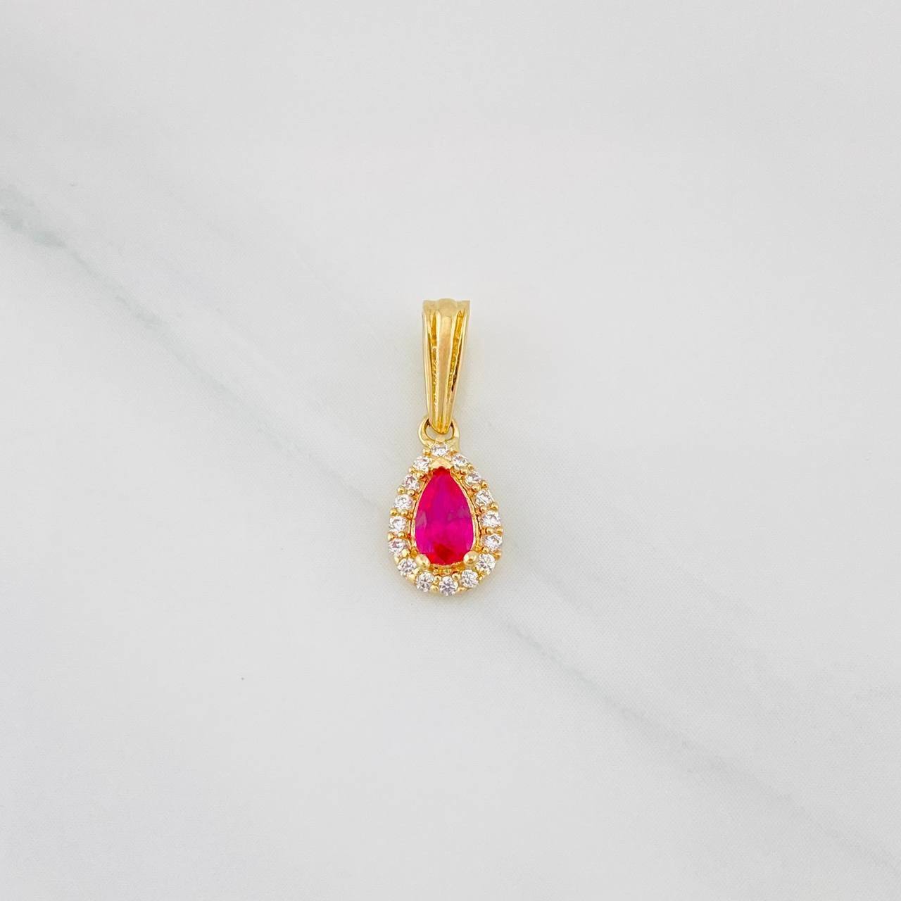 Dije Gota 0.6g / 1/2 in Dos Oros Amarillo Blanco 18K