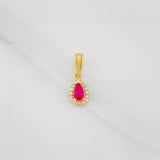 Dije Gota 0.6g / 1/2 in Dos Oros Amarillo Blanco 18K