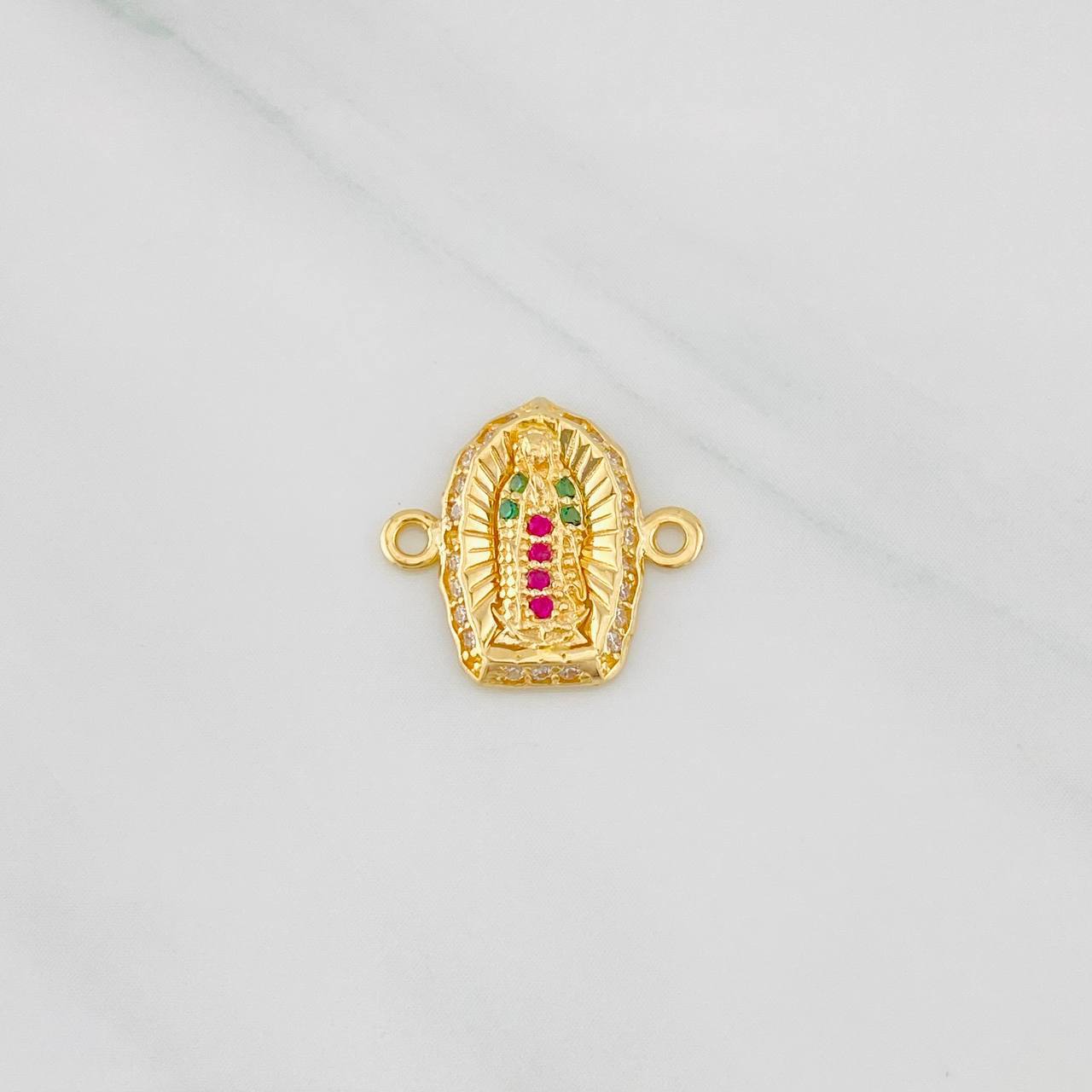 Virgin of Guadalupe Charm 1.05g / 1/2 in Two-Tone Yellow White Gold 18K