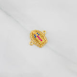 Herraje Virgen de Guadalupe 1.25g / 1/2 in Dos Oros Amarillo Blanco 18K