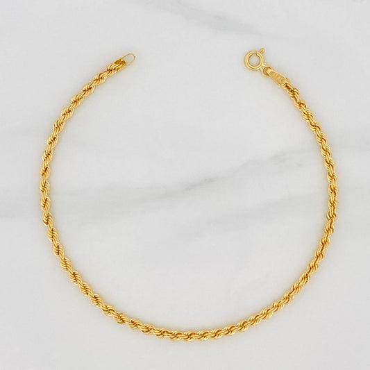 Rope Bracelet 2g / 7 3/4 in / 2.65mm Yellow Gold 18K
