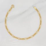 Pulso Figaro 1.55g / 7 1/2 in / 3.5mm Oro Amarillo 18K