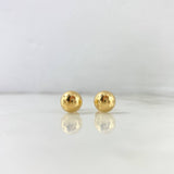 Stud Earrings Media Bead 1.25gr / 1cm / Polished 18K Yellow Gold *