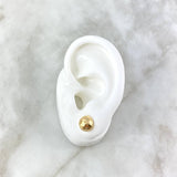 Stud Earrings Media Bead 1.25gr / 1cm / Polished 18K Yellow Gold *