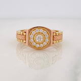 Circle Signet Ring 7.6g / T11 1/4 Two-Tone Yellow Rose Gold 18K