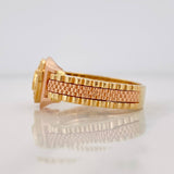 Circle Signet Ring 7.6g / T11 1/4 Two-Tone Yellow Rose Gold 18K