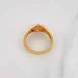 Circle Signet Ring 7.6g / T11 1/4 Two-Tone Yellow Rose Gold 18K