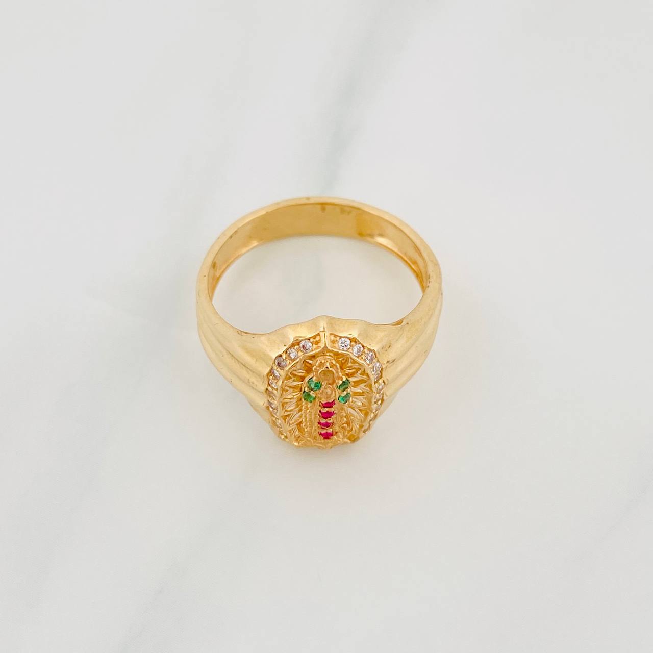 Our Lady of Guadalupe Ring 4.6g / T7 1/2 Yellow Gold 18K