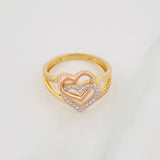 Hearts Ring 3.7g / T7 1/2 Three Golds 18K