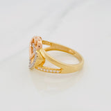 Hearts Ring 3.7g / T7 1/2 Three Golds 18K