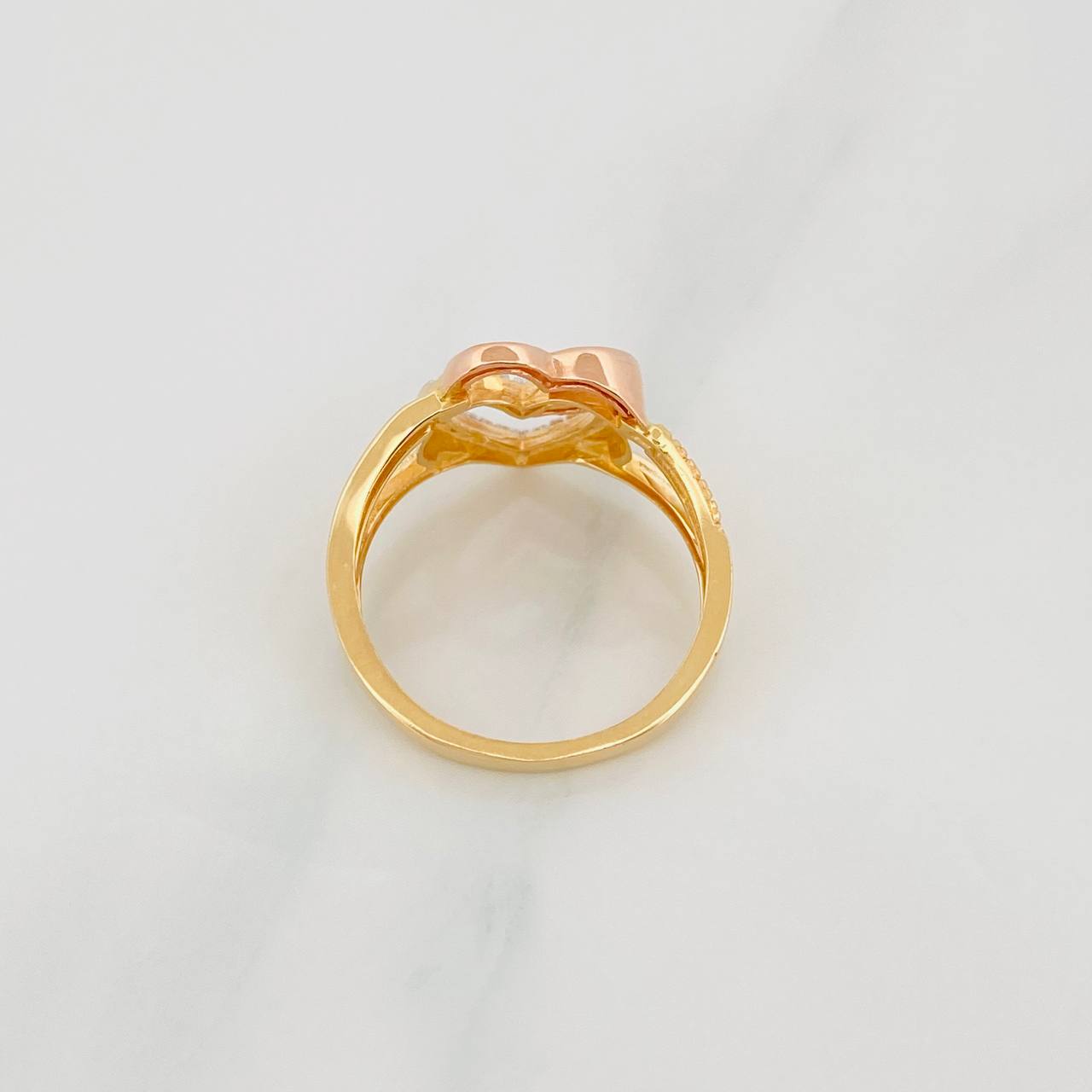Hearts Ring 3.7g / T7 1/2 Three Golds 18K