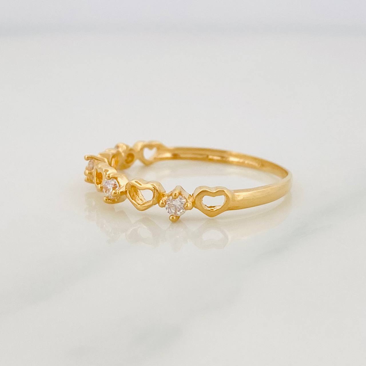 Hearts Ring 1.1g / T6 1/2 Yellow Gold 18K