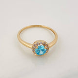 Halo Circle Ring 2g / T7 1/4 Yellow Gold 18K