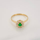 Halo Flower Ring 2.15g / T7 Yellow Gold 18K