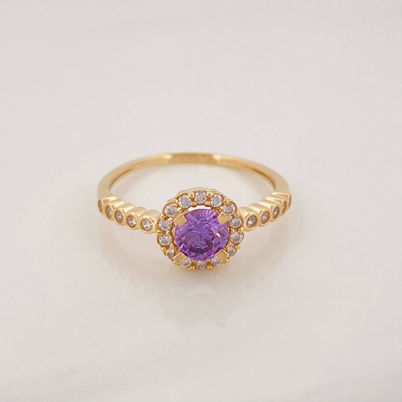 Halo Circle Ring 2.15g / T6 1/2 Yellow Gold 18K