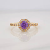 Halo Circle Ring 2.15g / T6 1/2 Yellow Gold 18K