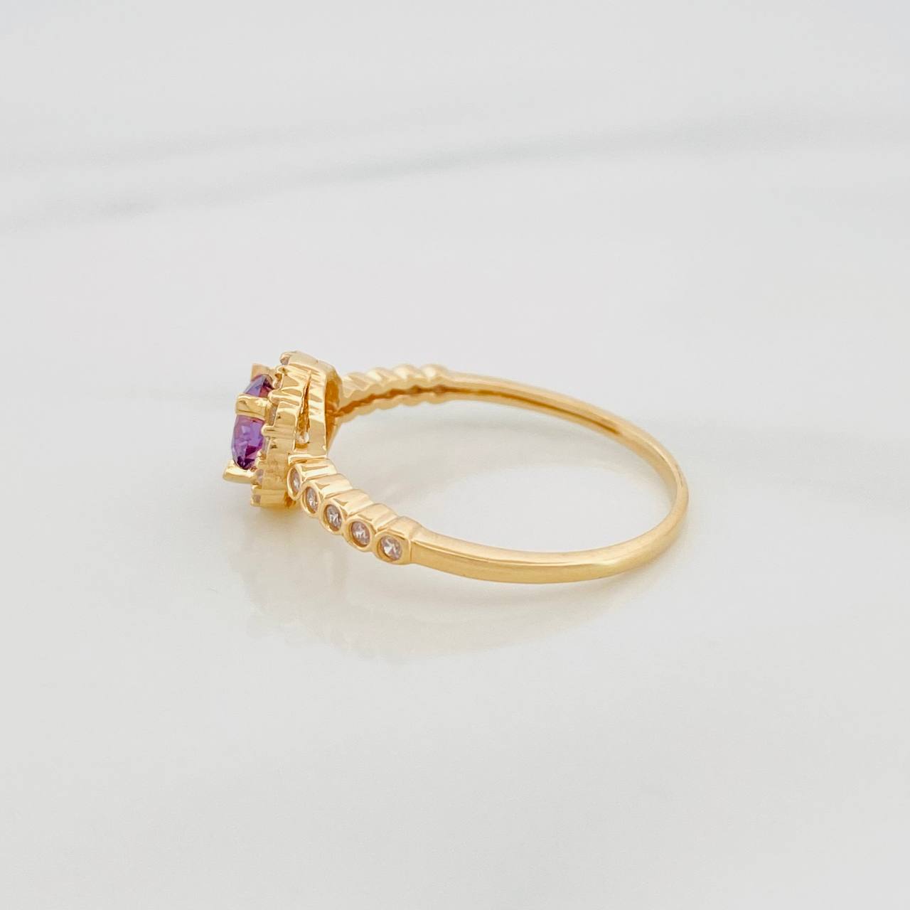 Halo Circle Ring 2.15g / T6 1/2 Yellow Gold 18K