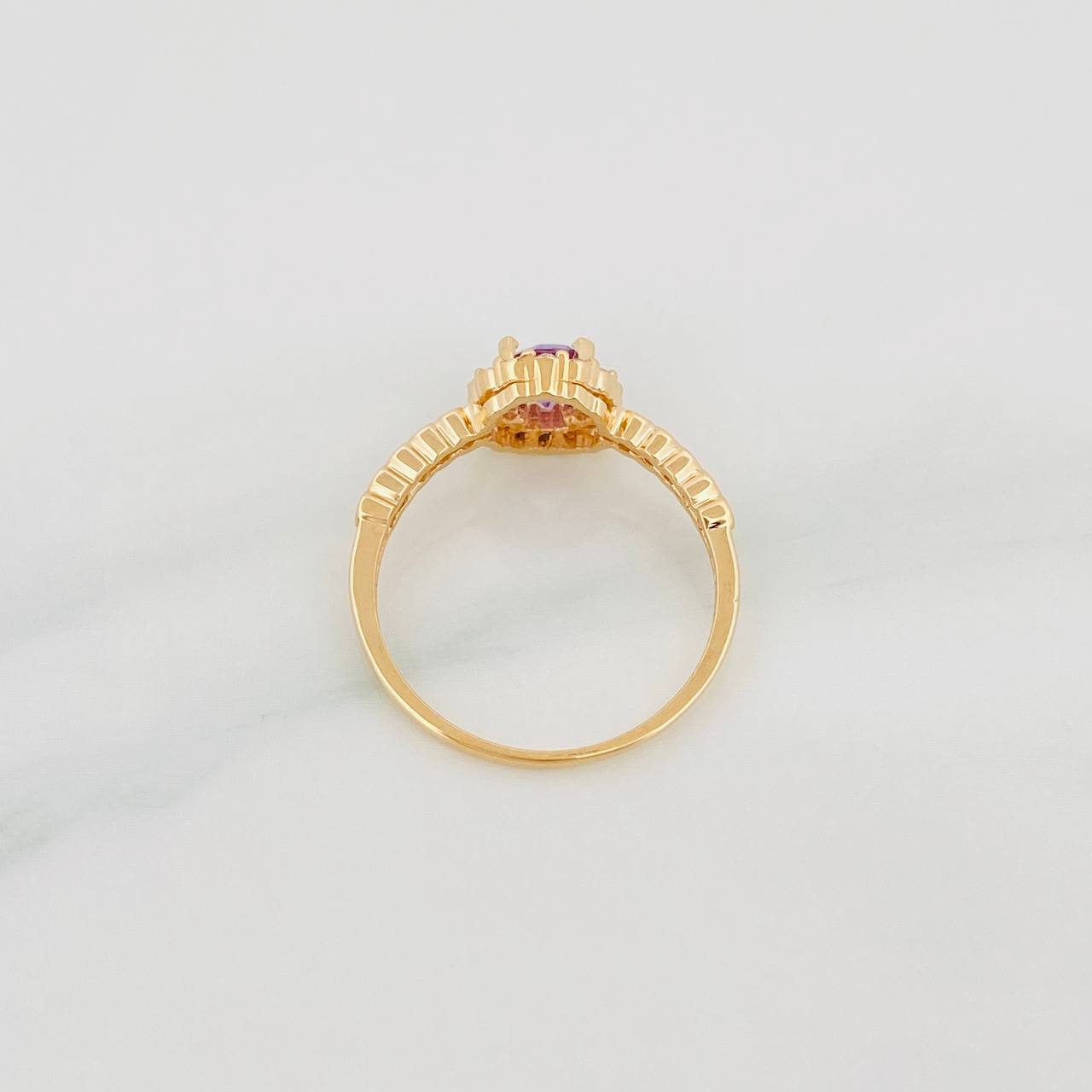 Halo Circle Ring 2.15g / T6 1/2 Yellow Gold 18K