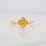 Anillo Flor Diamantada 0.9g / T6 Oro Amarillo 18K