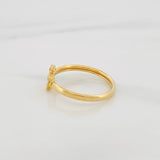 Diamond Cut Flower Ring 0.9g / T5 3/4 Yellow Gold 18K