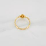 Diamond Cut Flower Ring 0.9g / T5 3/4 Yellow Gold 18K