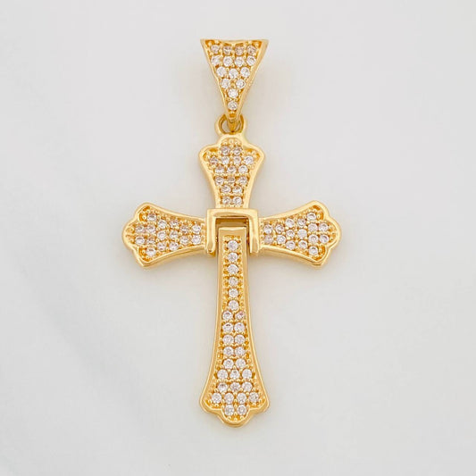 Pendant Articulated Cross 3.55g / 1 1/2 in Yellow Gold 18K