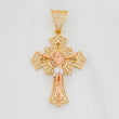 Pendant Christ Cross 7.35g / 1 3/4 in Three Golds 18K