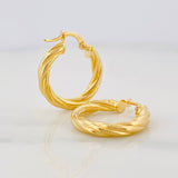 Hoop Earrings Mary 2.7g / 1 in Yellow Gold 18K