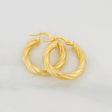 Hoop Earrings Mary 2.7g / 1 in Yellow Gold 18K
