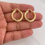 Hoop Earrings Mary 2.7g / 1 in Yellow Gold 18K