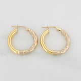 Candongas Adel 2.7g / 3/4 in Dos Oros Amarillo Blanco 18K