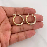 Candongas Adel 2.7g / 3/4 in Dos Oros Amarillo Blanco 18K