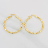 Hoop Earrings Megan 1.65g / 1 1/4 in Yellow Gold 18K