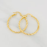 Hoop Earrings Megan 1.65g / 1 1/4 in Yellow Gold 18K
