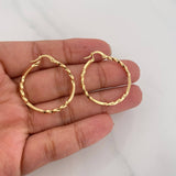 Hoop Earrings Megan 1.65g / 1 1/4 in Yellow Gold 18K