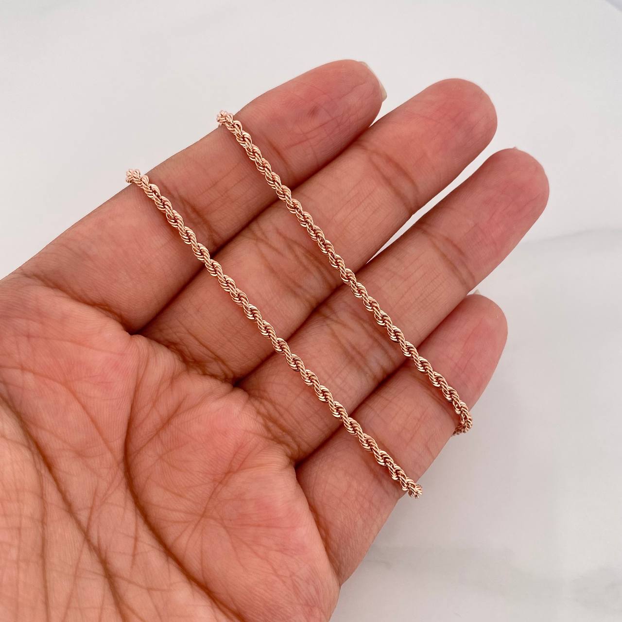 Cadena Lazo 3.75g / 24 in / 1.7mm Oro Rosa 18K